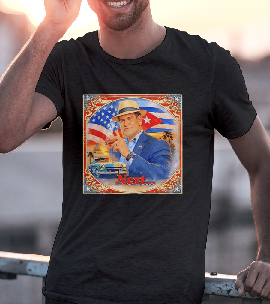 Next USA Cuban Cigar American Flag Man T-Shirt
