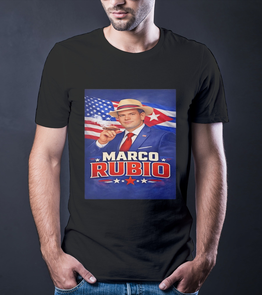 Marco Rubio Cigar USA American Cuban Flag T-Shirt