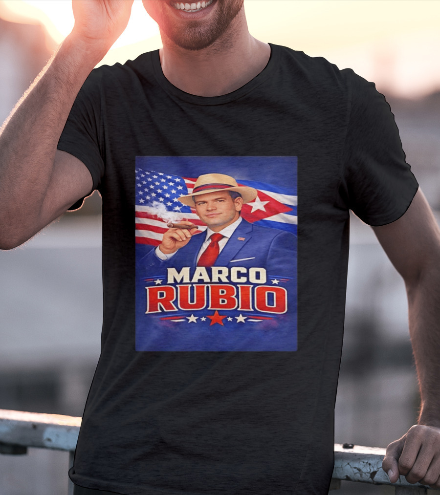 Marco Rubio Cigar USA American Cuban Flag T-Shirt