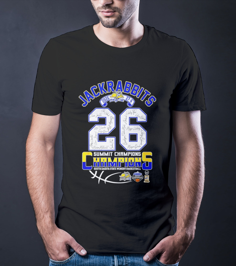 Jackrabbits Summit League Champions 2026 27 6 Score Signature Edition T-Shirt
