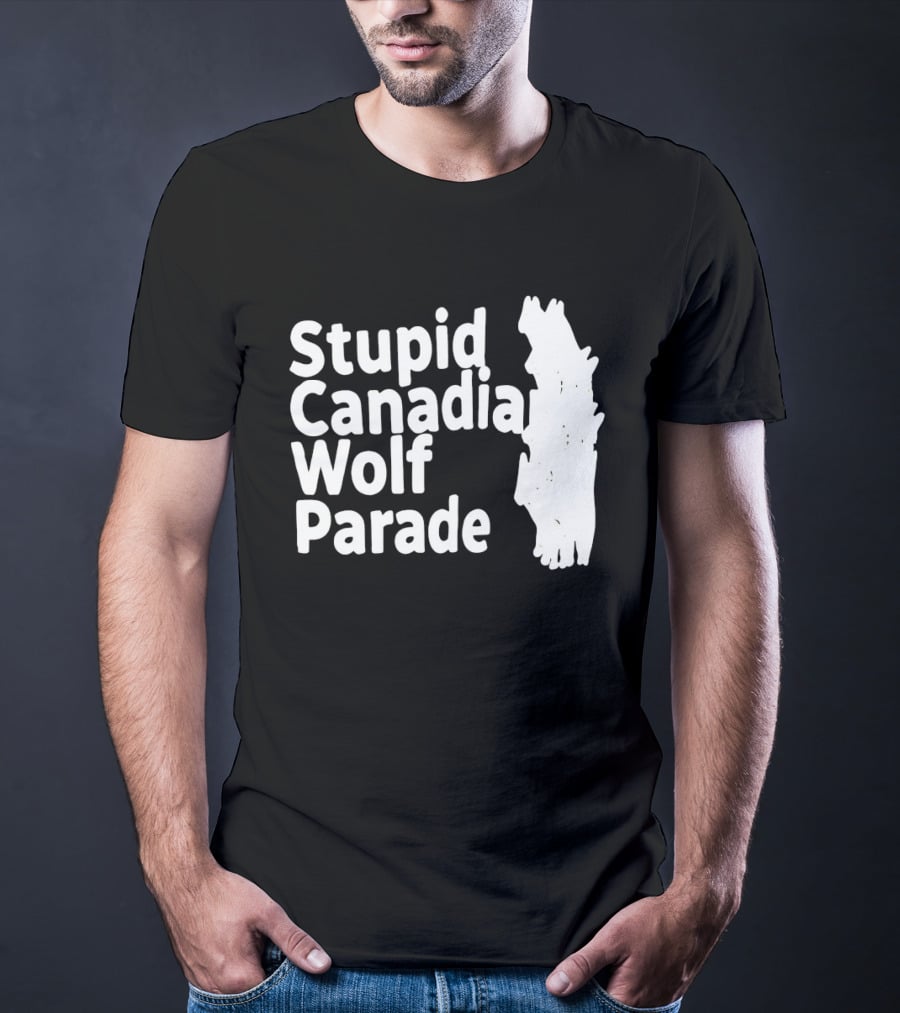 Stupid Candia Wolf Parade White Text With Wolf T-Shirt