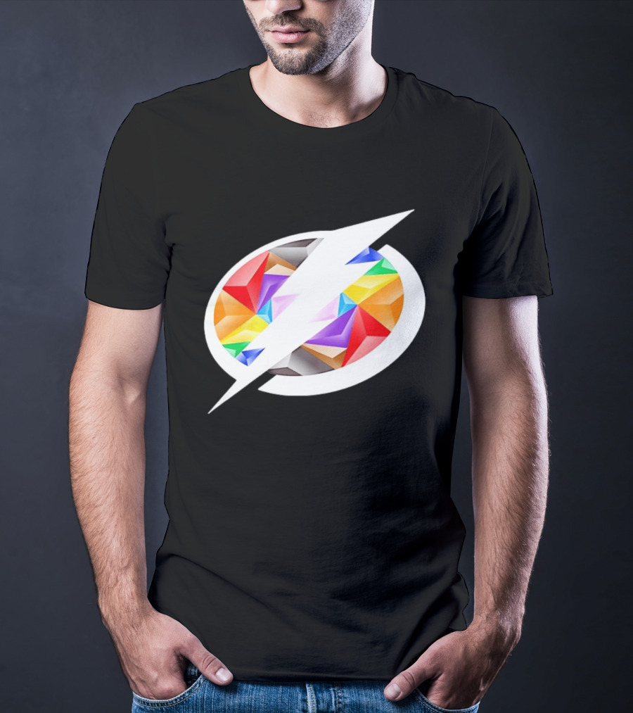 Tampa Bay Lightning Rainbow Pride Lightning Bolt T-Shirt