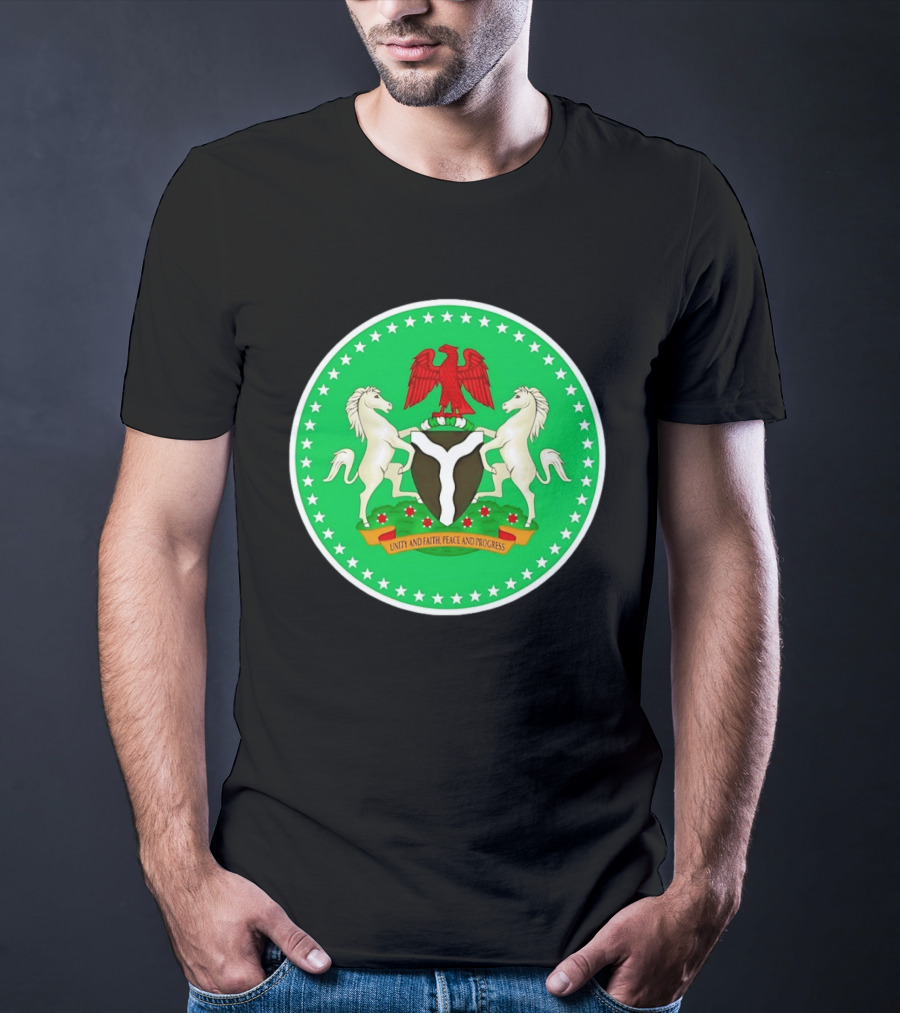 Unity Faith Peace Progress Nigeria National Coat Of Arms T-Shirt