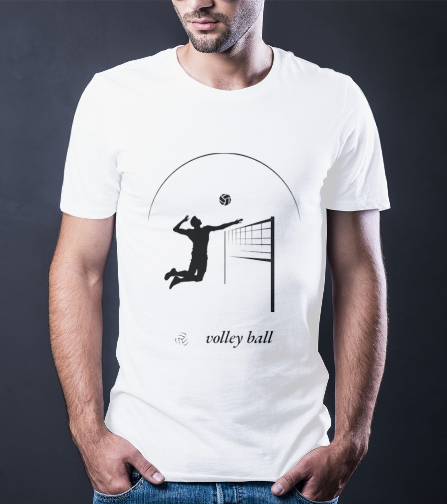 Volleyball Player Jumping To Spike Under Rising Sun T-Shirt