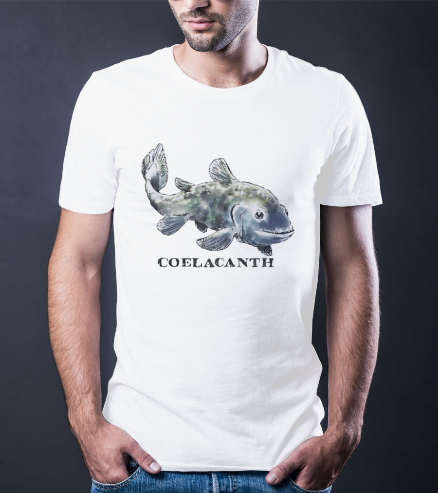 Coelacanth Fish Vintage Illustration Oceanic Creature T-Shirt