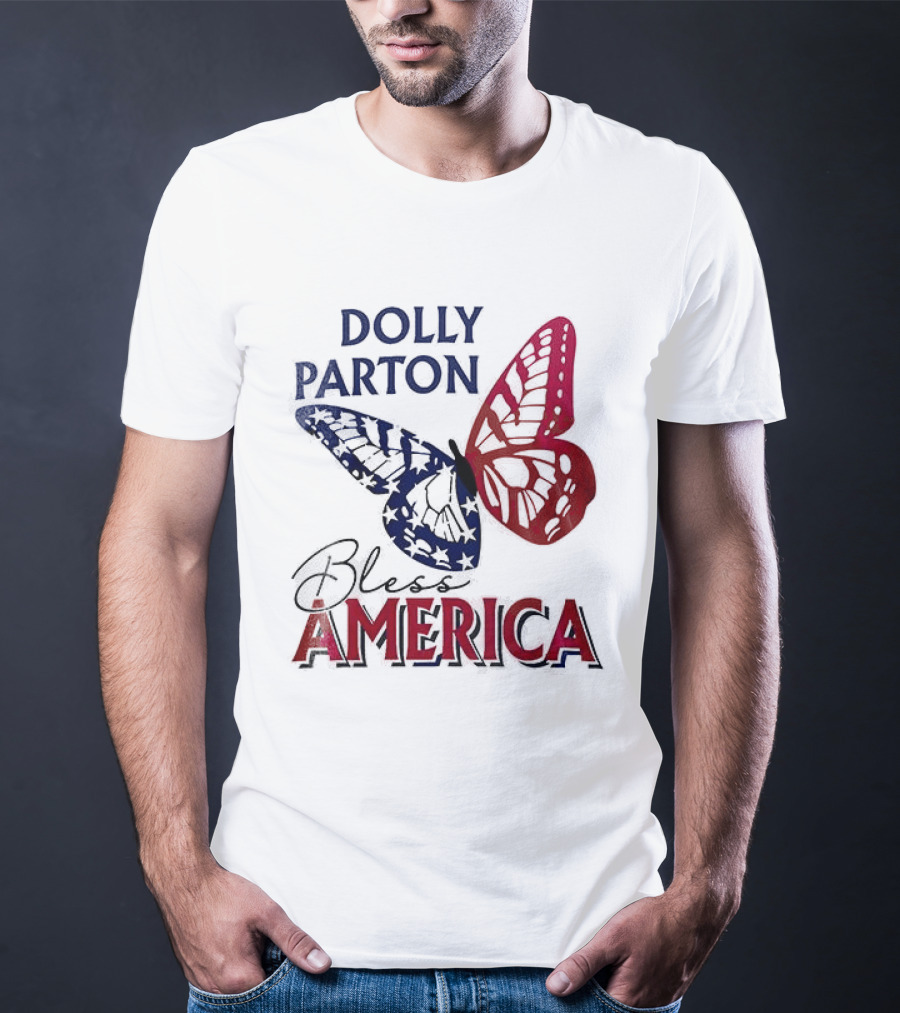 Dolly Parton Bless America Patriotic Butterfly Team USA 250th Anniversary T-Shirt