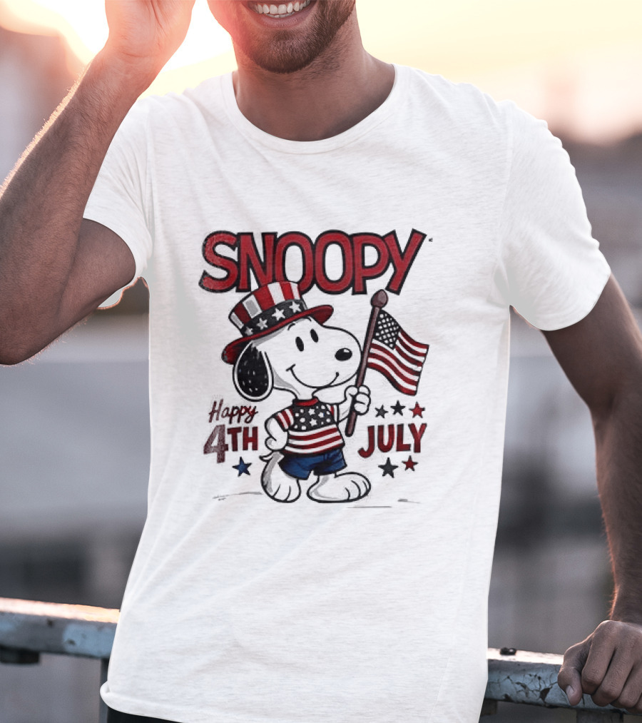 Snoopy Happy 4th Of July Born To Chill Proud To Be Free T-Shirt