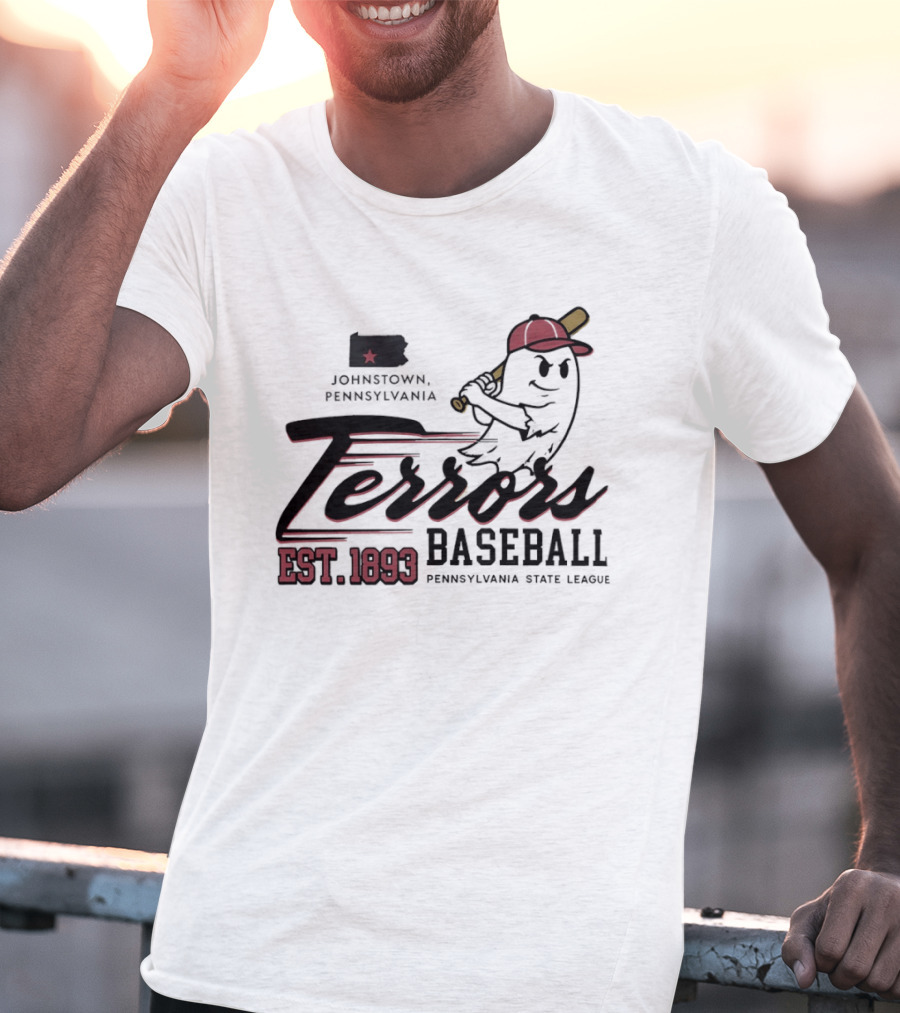 Johnstown Terrors Baseball Pennsylvania State League Est 1893 Ghost T-Shirt