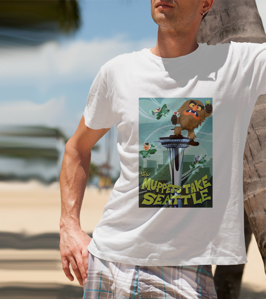 The Muppets Take Seattle Space Needle Adventure With Frog And Characters T-Shirt