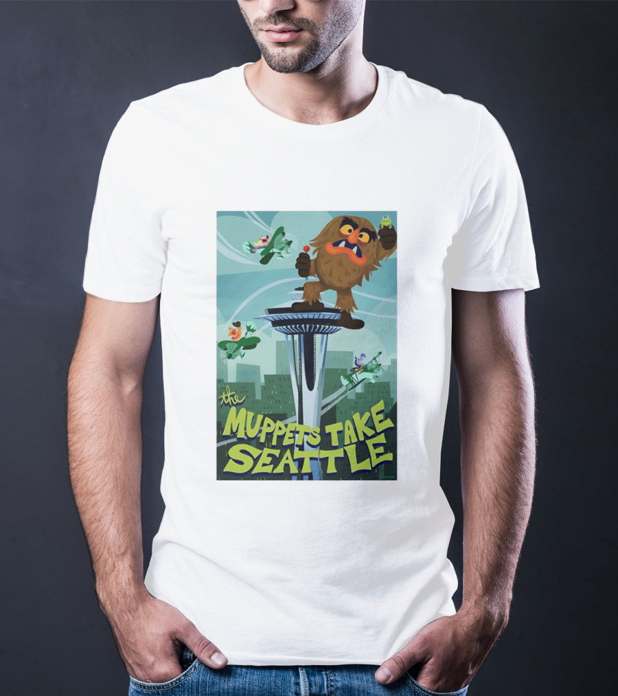 The Muppets Take Seattle Space Needle Adventure With Frog And Characters T-Shirt
