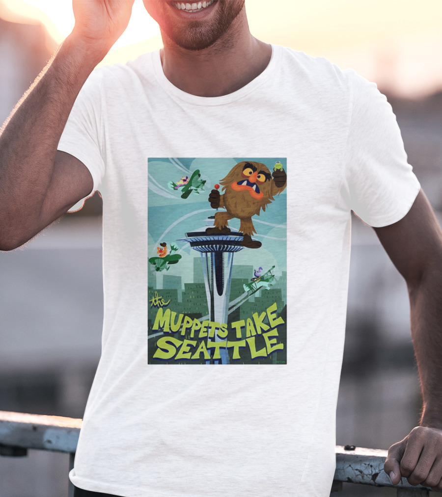 The Muppets Take Seattle Space Needle Adventure With Frog And Characters T-Shirt