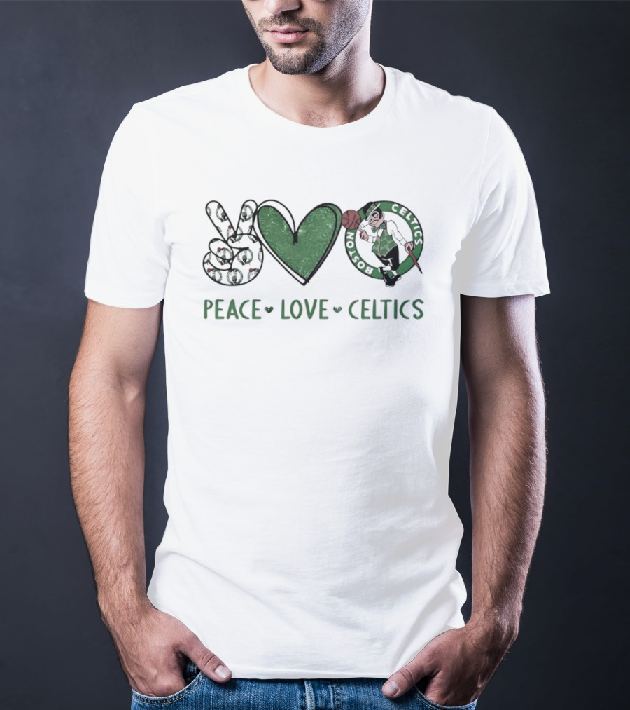 Peace Love Celtics Boston Basketball Team T-Shirt