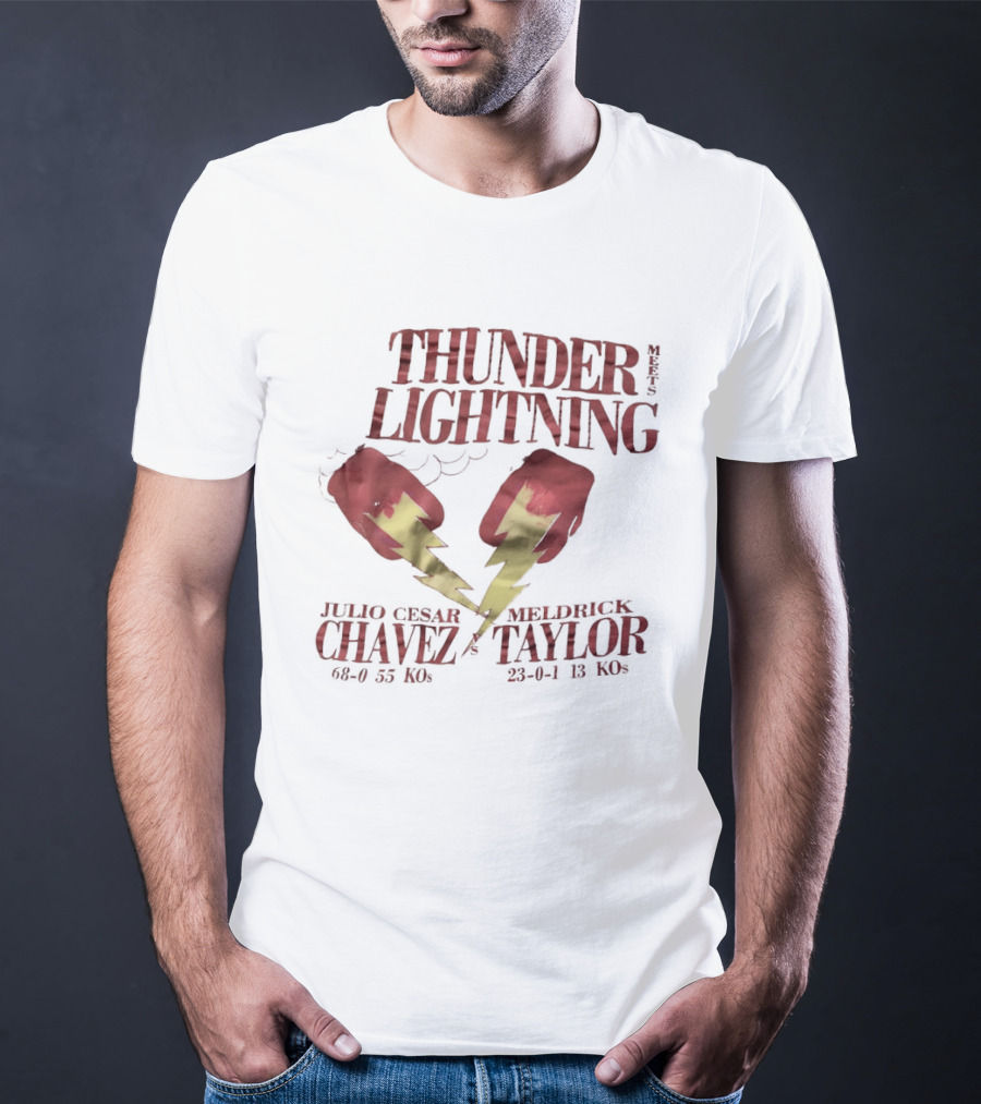 Julio Cesar Chavez Meldrick Taylor Thunder Lightning Boxing Match 1990 T-Shirt