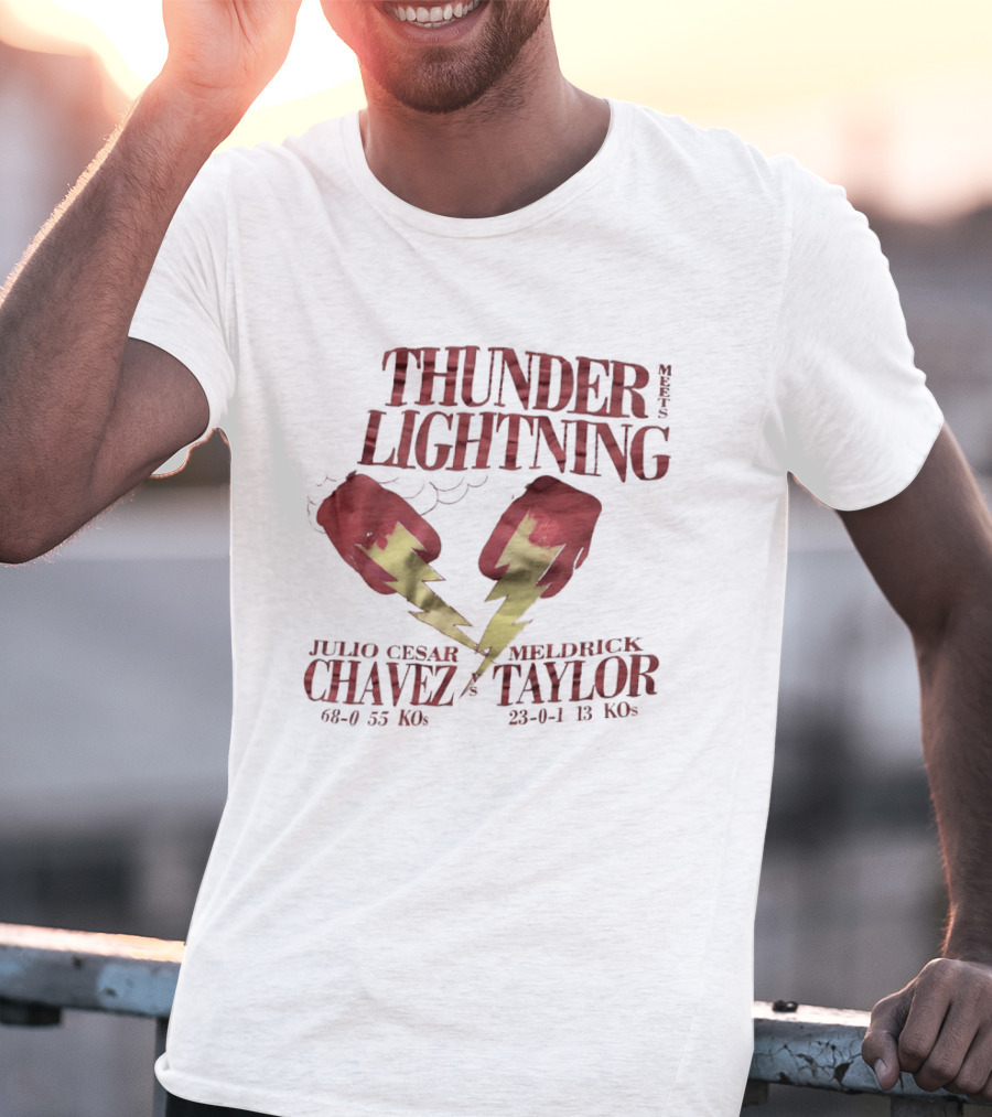 Julio Cesar Chavez Meldrick Taylor Thunder Lightning Boxing Match 1990 T-Shirt