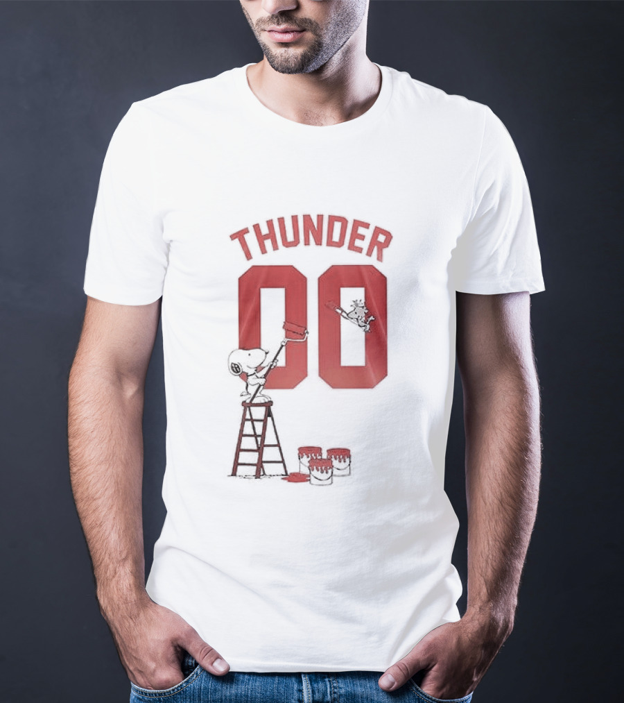 Thunder 00 Oklahoma City Snoopy Basketball Collaboration T-Shirt