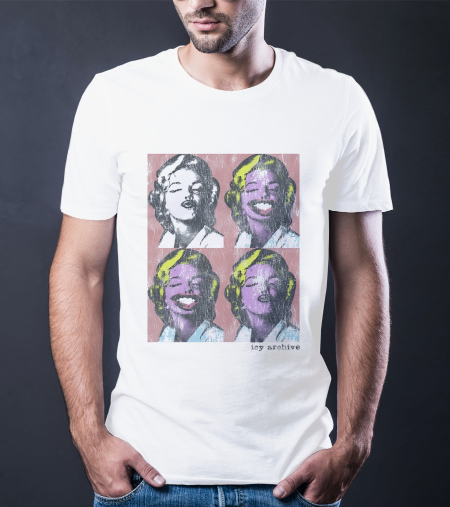 Marilyn Monroe Face Pop Art Style Vintage Grid Warhol Influence T-Shirt