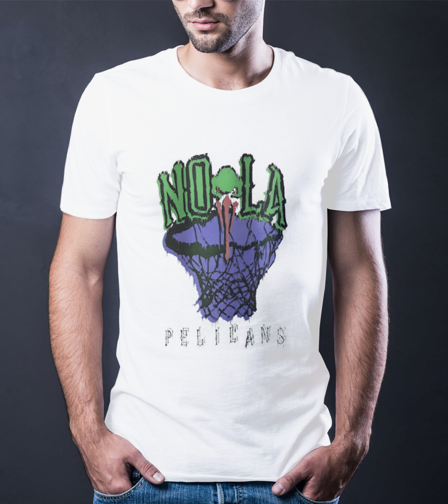 NOLA New Orleans Pelicans Basketball Hoop T-Shirt