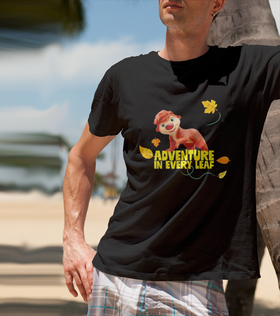Adventure In Every Leaf Sid The Sloth Character With Autumn Leaves T-Shirt