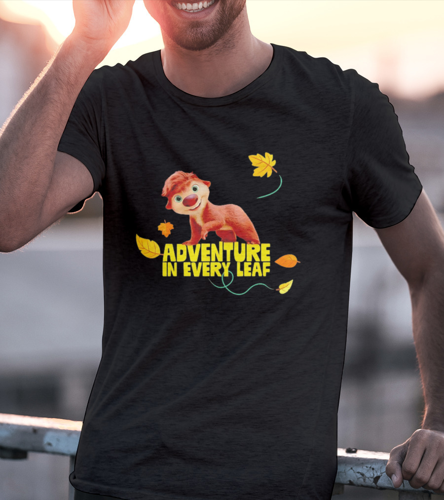 Adventure In Every Leaf Sid The Sloth Character With Autumn Leaves T-Shirt