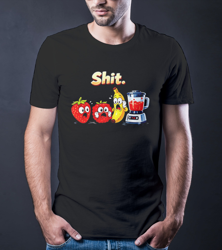 Panic Fruit Characters Blender Humor Smoothie Shit T-Shirt