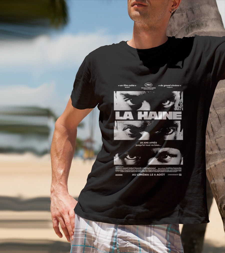 La Haine 25 Ans Après Jusqu'ici Tout Va Bien Face Eyes Flame T-Shirt