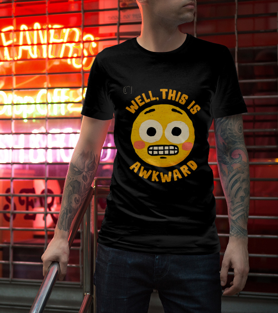Well This Is Awkward Emoji Expression T-Shirt