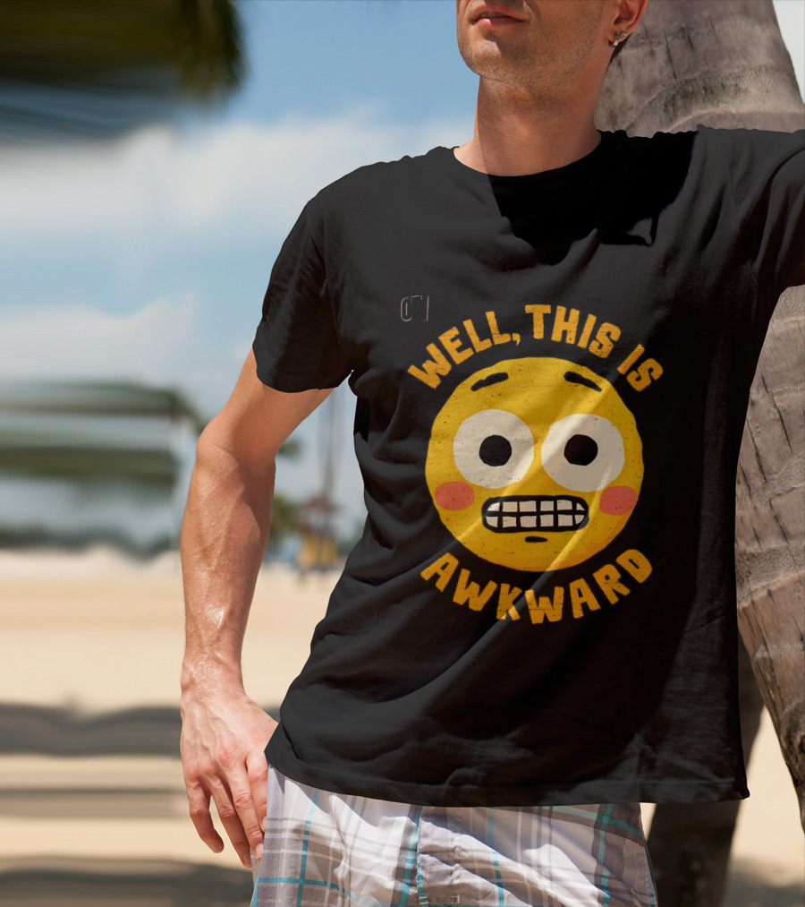 Well This Is Awkward Emoji Expression T-Shirt