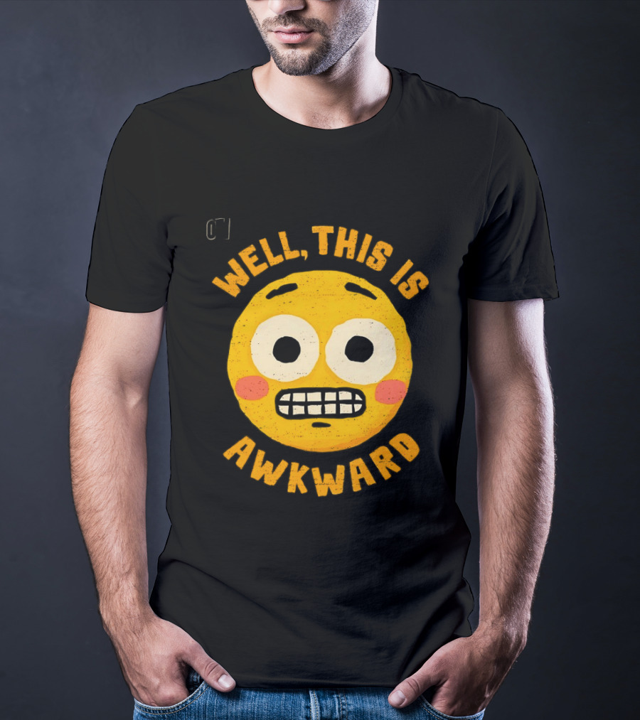 Well This Is Awkward Emoji Expression T-Shirt