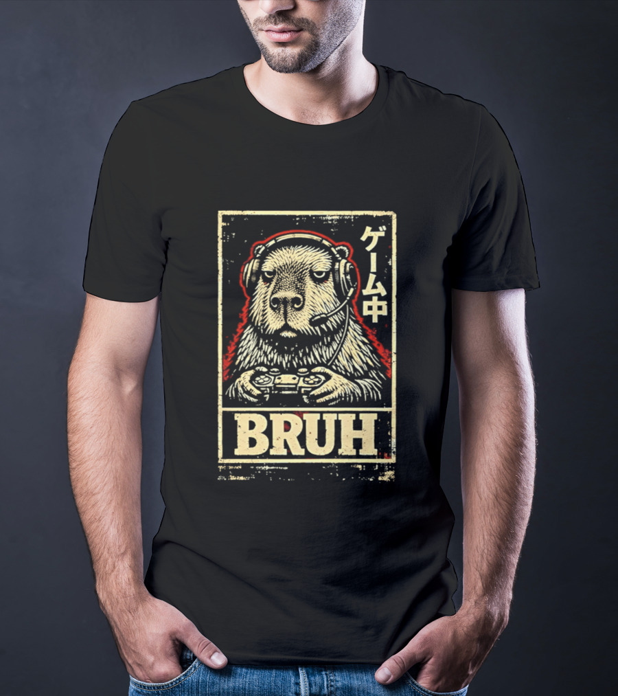 Bruh Capybara Gamer Meme Video Games T-Shirt