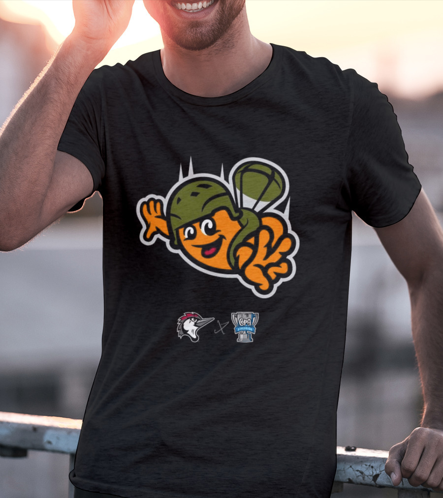Fayetteville Woodpeckers Frijoles Saltarines De Fayetteville Parachute Character 2026 T-Shirt