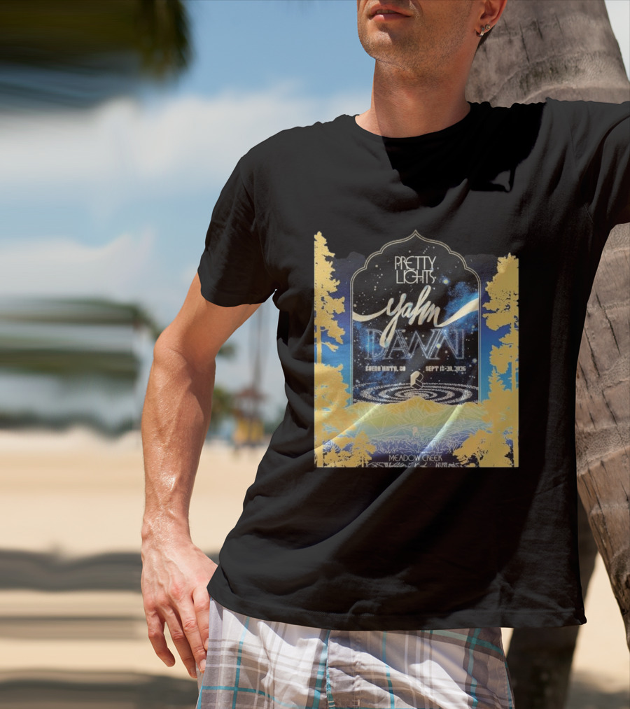 Pretty Lights Yahn Dawn 2026 Buena Vista Colorado Meadow Creek September 18 20 Event T-Shirt