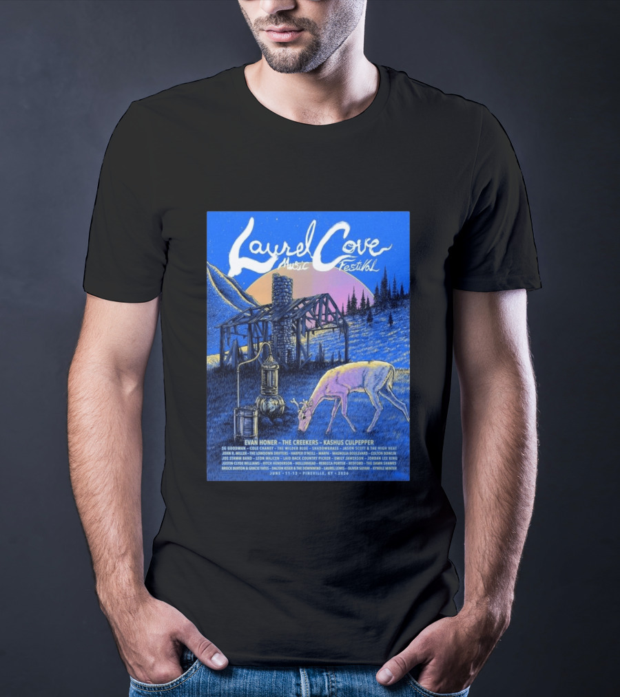 Laurel Cove Music Festival Pineville KY June 11 13 2026 Evan Honer The Creekers Kashus Culpepper T-Shirt