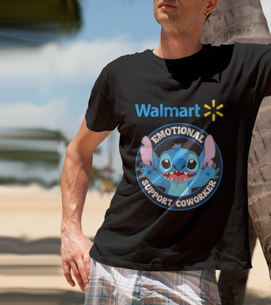 Walmart Stitch Emotional Support Coworker T-Shirt