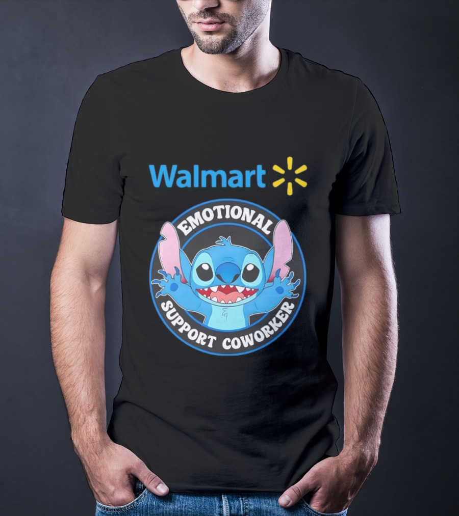 Walmart Stitch Emotional Support Coworker T-Shirt