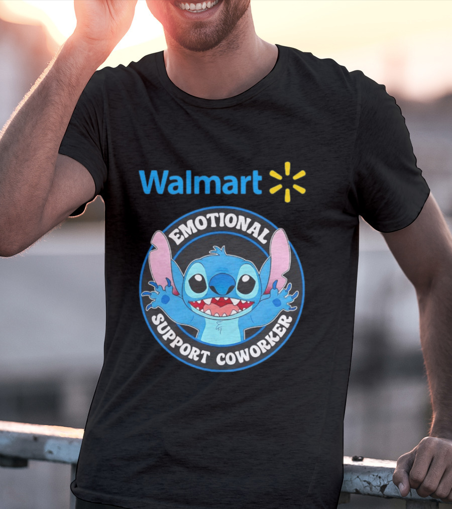Walmart Stitch Emotional Support Coworker T-Shirt