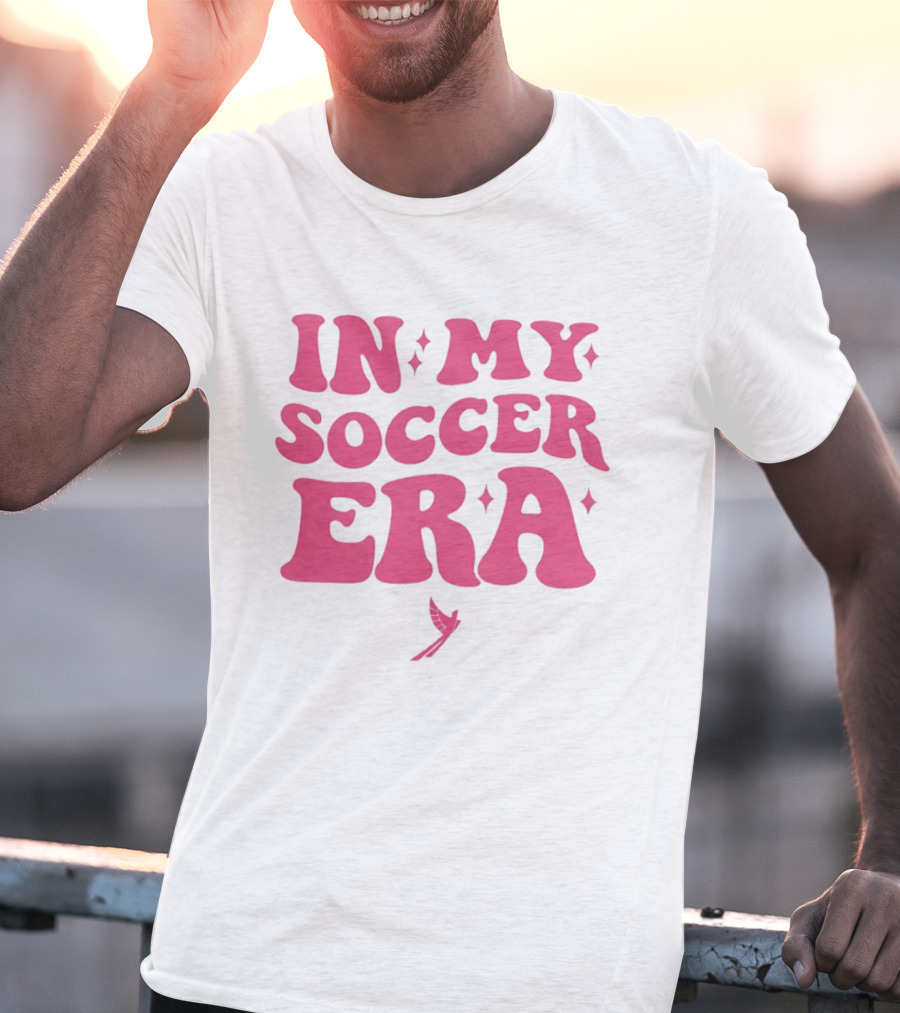 In My Soccer Era Vintage Pink Style With Stars And Winged Motif T-Shirt