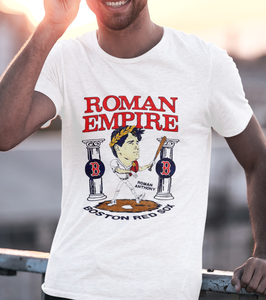 Roman Empire Boston Red Sox Roman Anthony MLB Baseball Caricature T-Shirt