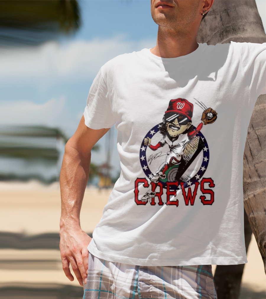Dylan Crews Washington Nationals MLB Caricature With Baseball Glove And Cap T-Shirt