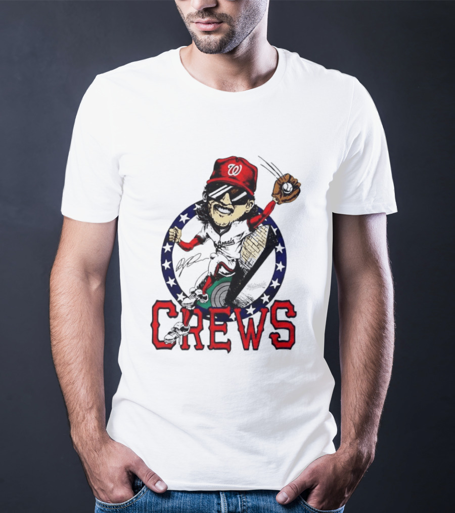 Dylan Crews Washington Nationals MLB Caricature With Baseball Glove And Cap T-Shirt