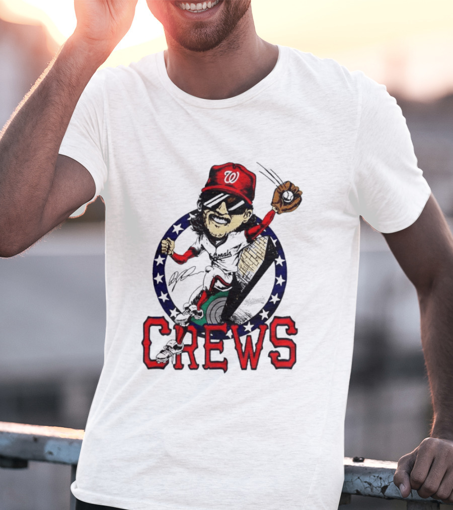 Dylan Crews Washington Nationals MLB Caricature With Baseball Glove And Cap T-Shirt