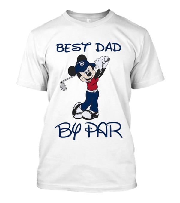 Best Dad By Par Mickey Mouse Playing Golf T-Shirt