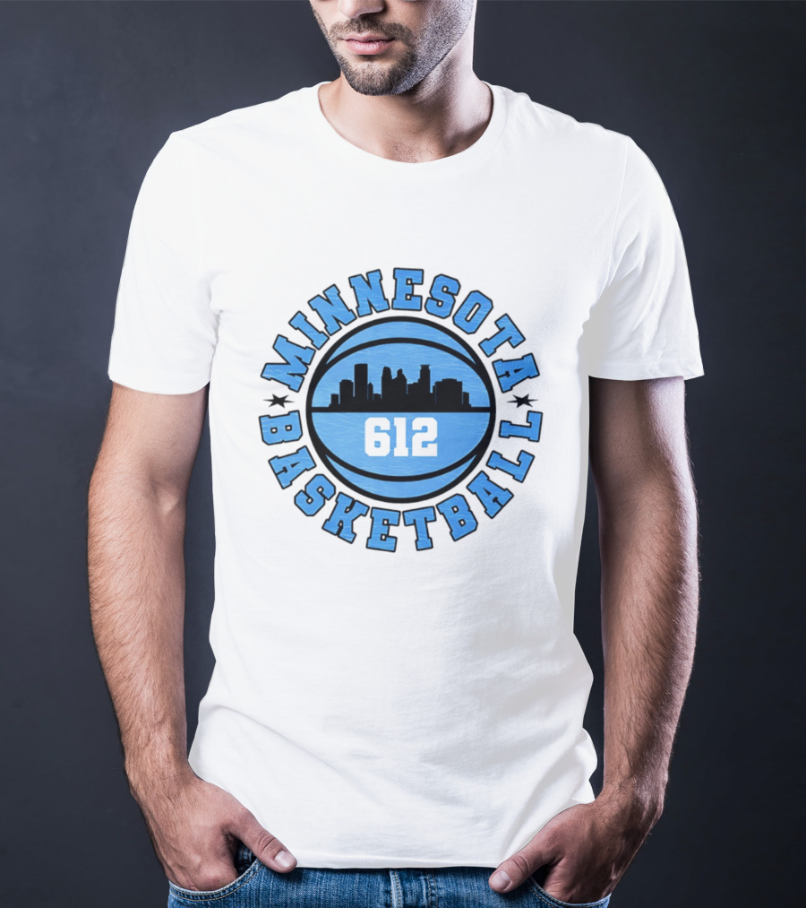 Minnesota Basketball 612 City Skyline T-Shirt