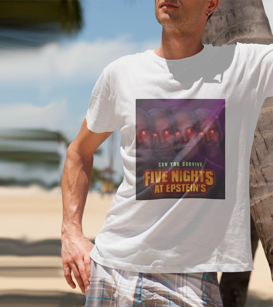 Five Nights At Epstein's Can You Survive Imagery With Glowing Eyes T-Shirt