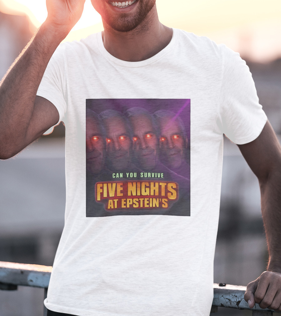 Five Nights At Epstein's Can You Survive Imagery With Glowing Eyes T-Shirt