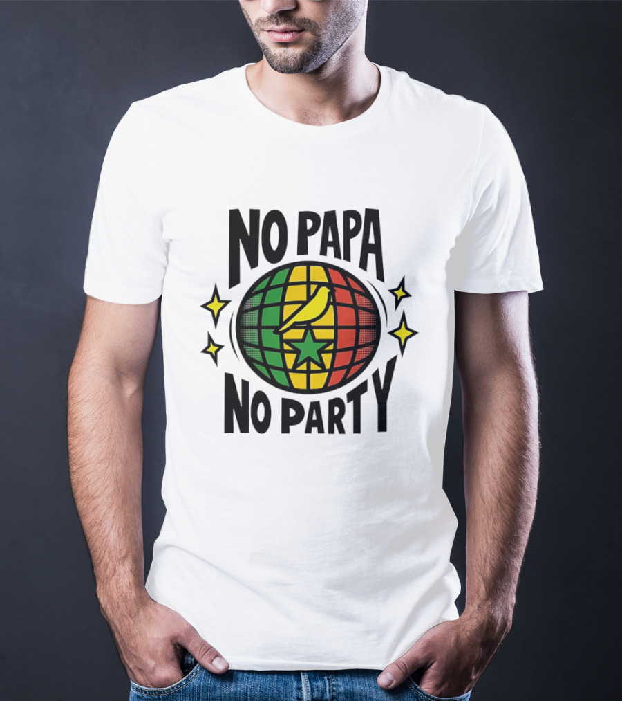 No Papa No Party Bird Star Globe Jamaican T-Shirt
