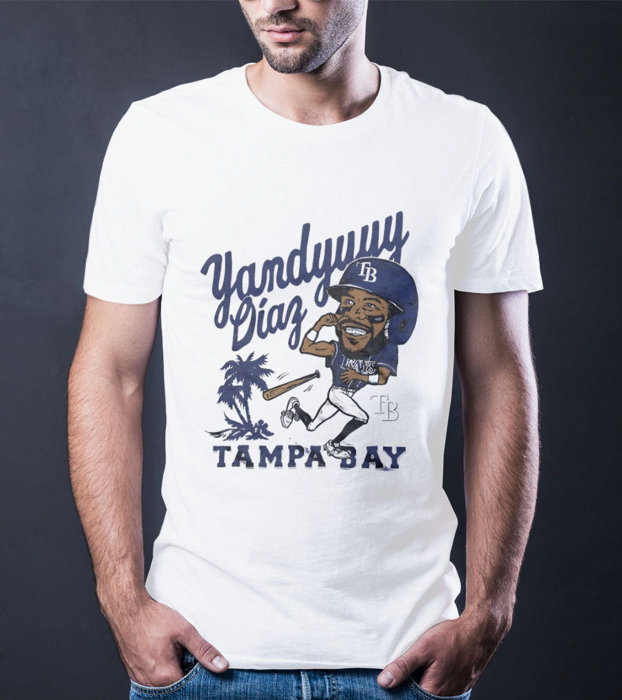 Yandy Diaz Tampa Bay Rays Yandyuuuu MLB Baseball Caricature T-Shirt