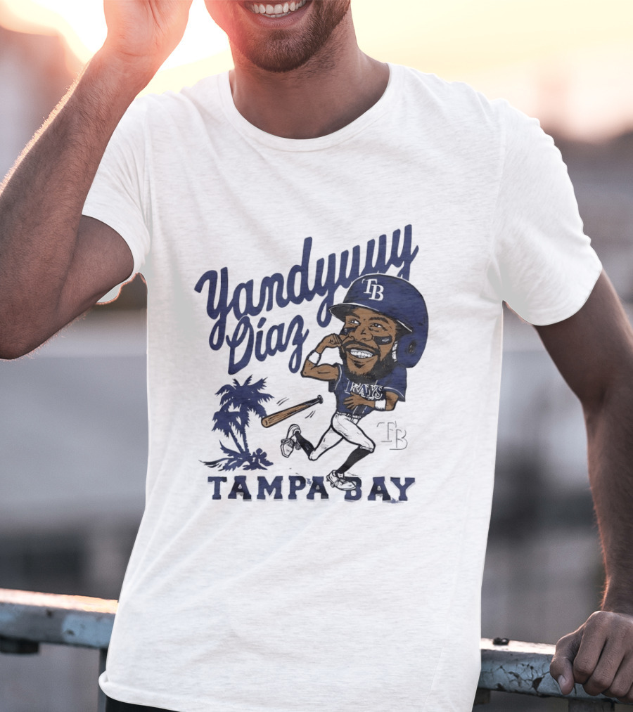 Yandy Diaz Tampa Bay Rays Yandyuuuu MLB Baseball Caricature T-Shirt