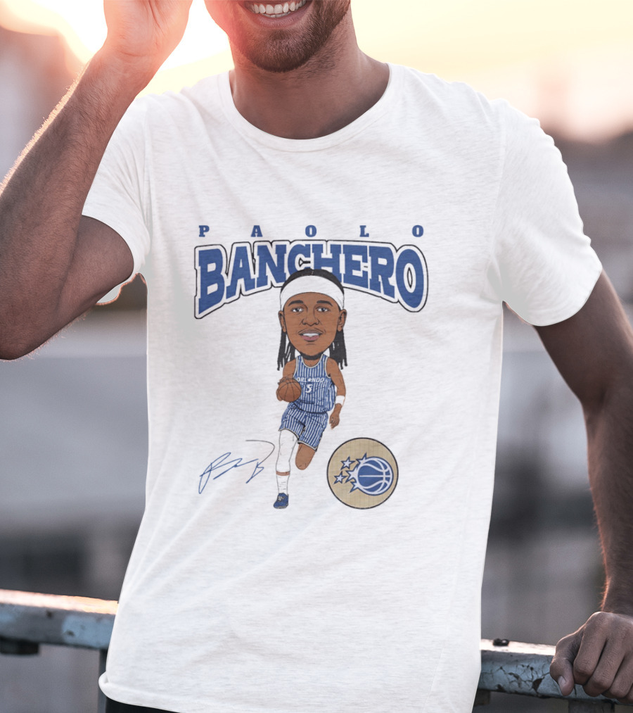 Paolo Banchero Orlando Magic Basketball Player Cartoon T-Shirt
