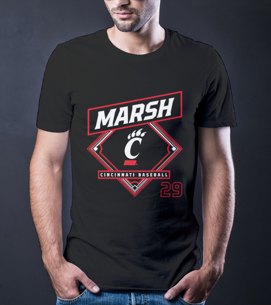 Marsh 29 Cincinnati Baseball Bearcats C Logo 2026 T-Shirt