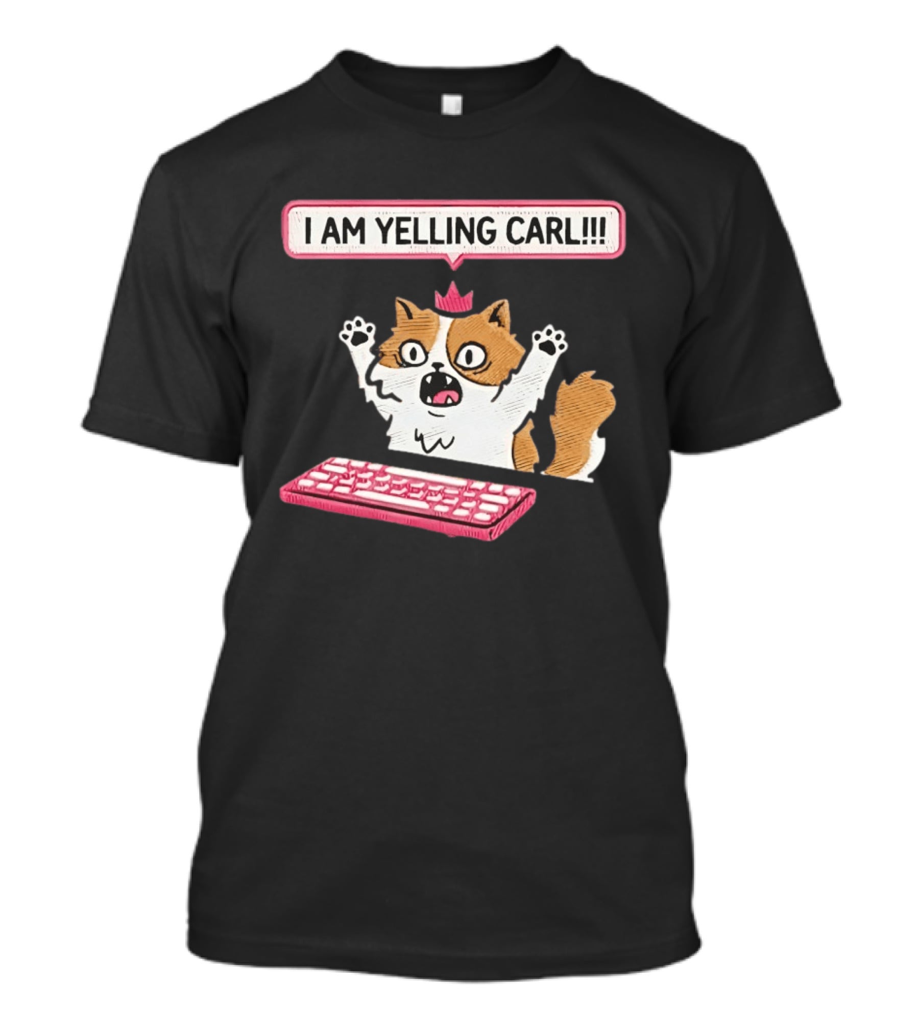 Cat Princess Donut I Am Yelling Carl Keyboard T-Shirt